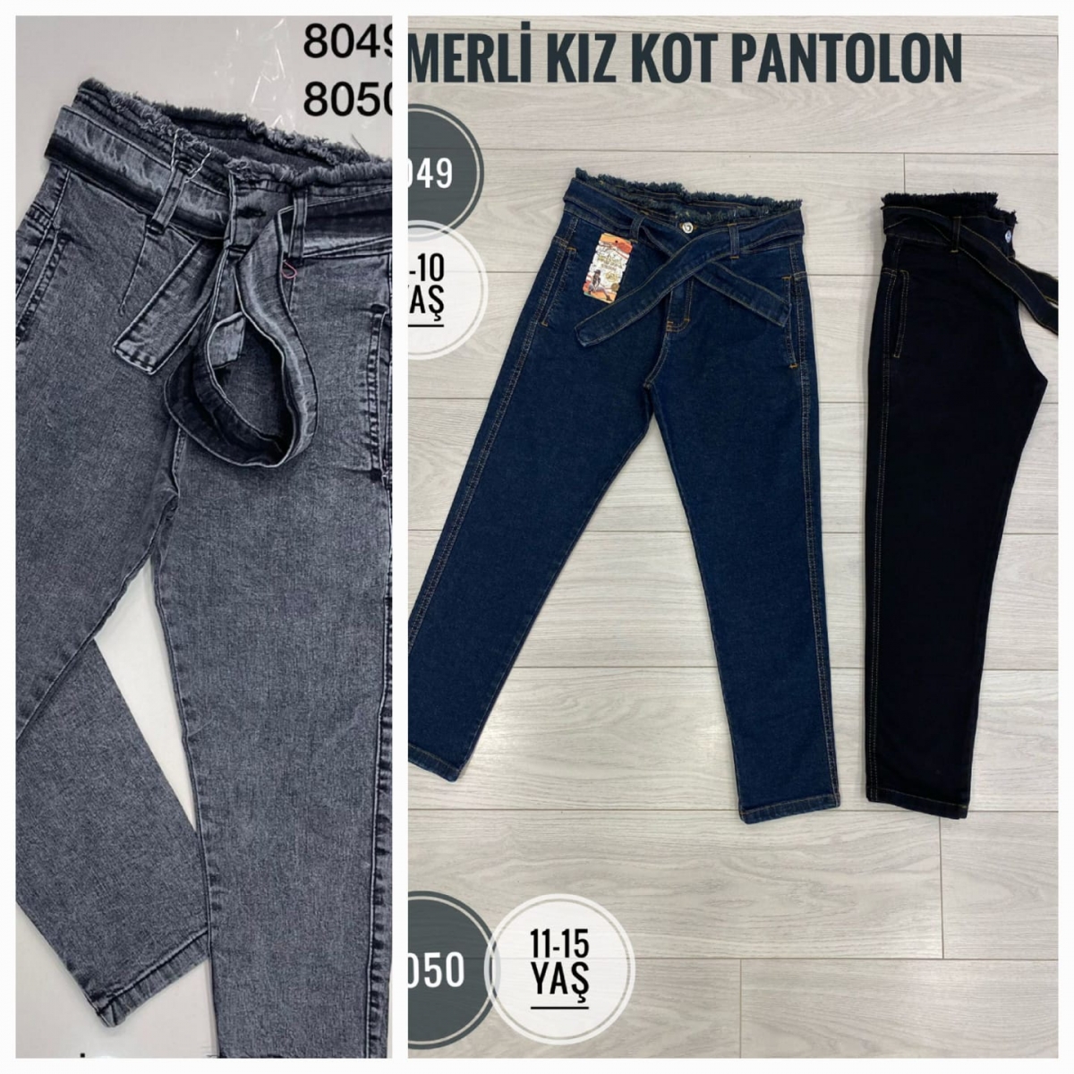 PANTOLON KIZ KEMERLI GARSON
