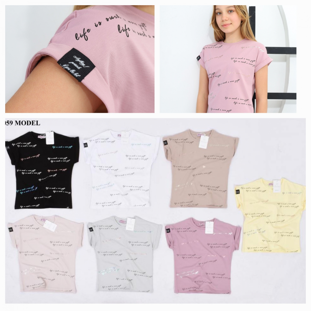 TSHIRT KIZ LIFE IS BASK. K KOL