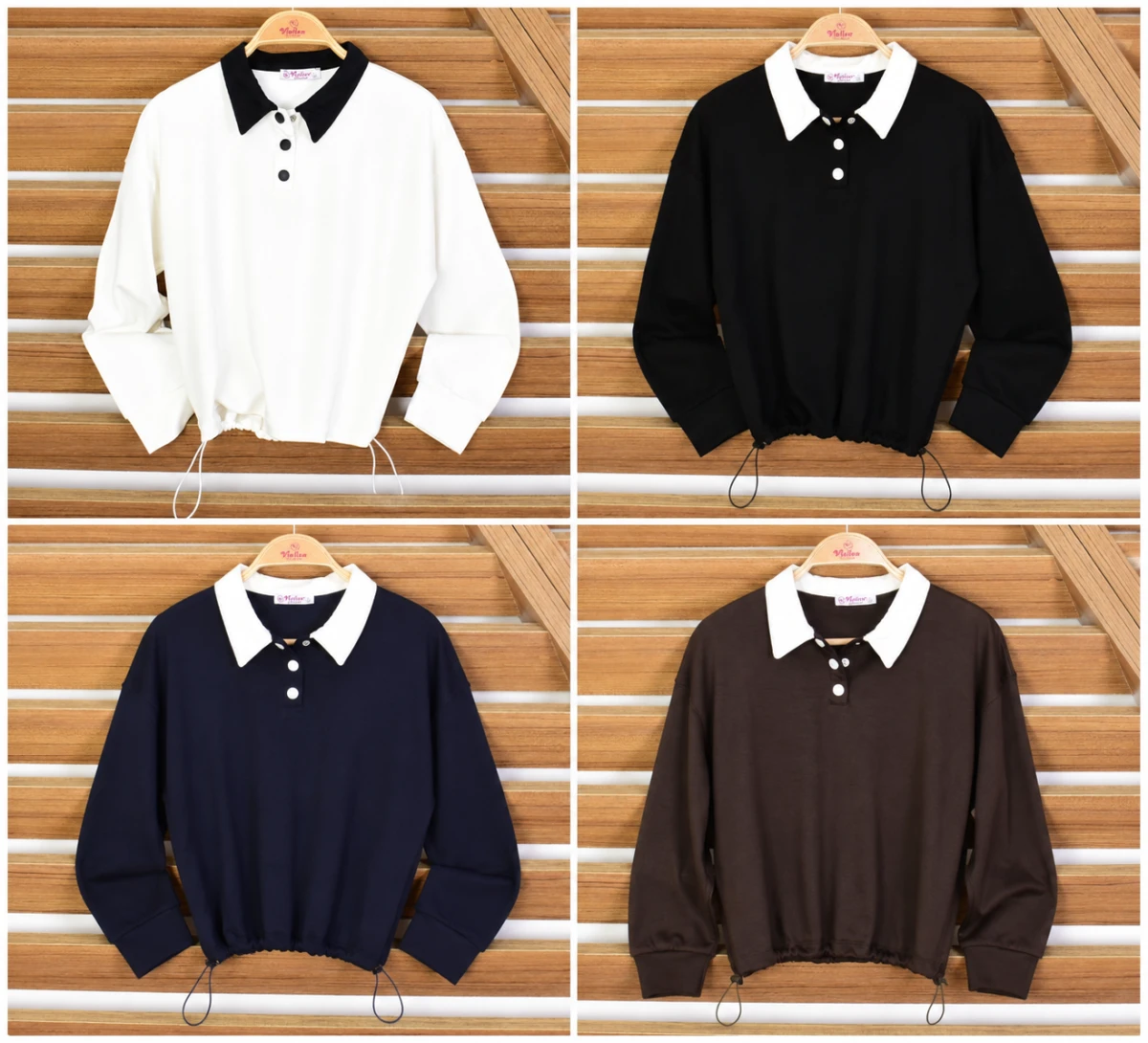 SWEAT POLO YAKA BUYUK DUGME AKS U.KOL