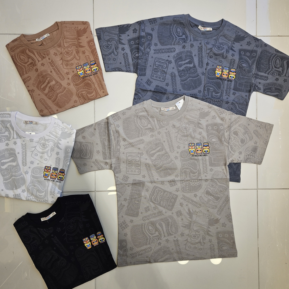 T-SHIRT ERKEK AFRICAM BASK. K KOL GARSON