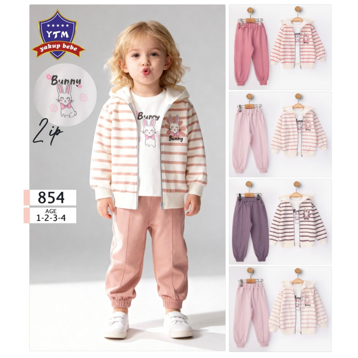 TAKIM CIZGILI UCLU BUNNY BAS U.KOL IKI IP