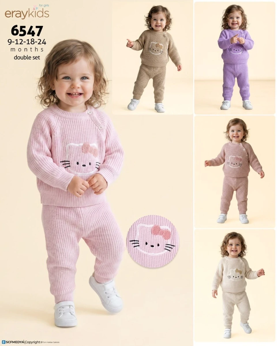 TAKIM KIZ TRIKO HELLO KIITY BASK BEBE U KOL