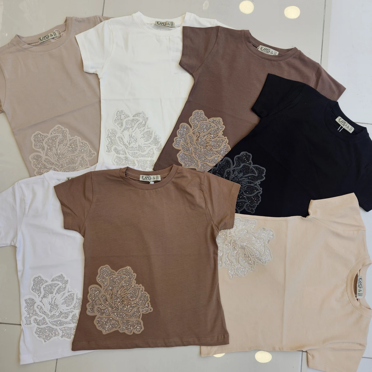 TSHIRT CICEK TASLI BAS K.KOL