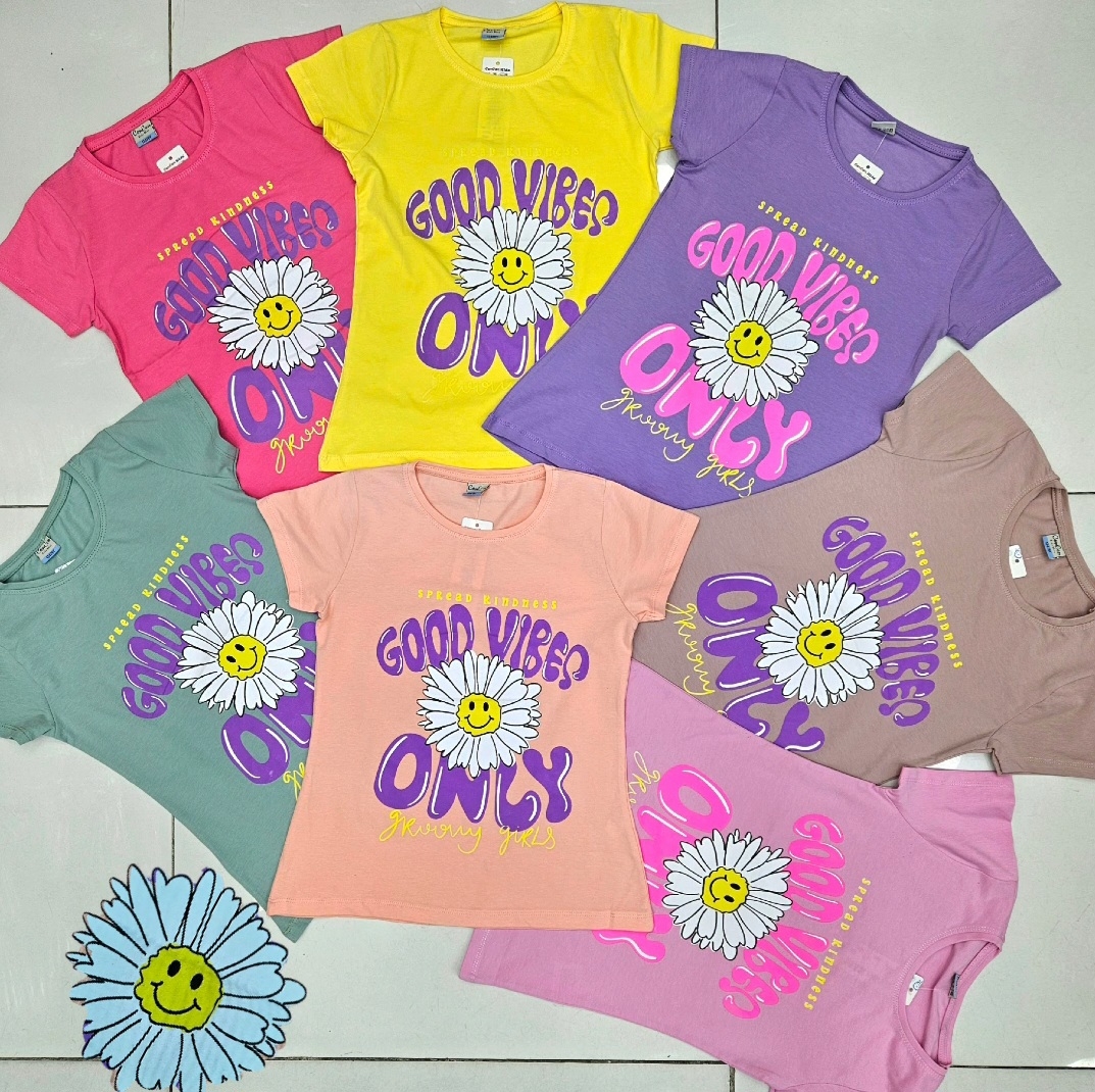 TSHIRT GOOD VIBES KIZ BAS K.KOL
