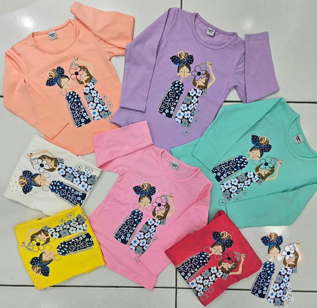 TSHIRT IKI KIZ BAS U.KOL MEVSIM