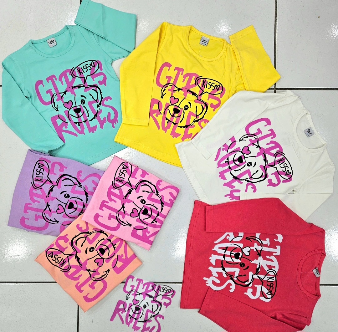 TSHIRT IKI KIZ BAS U.KOL MEVSIM