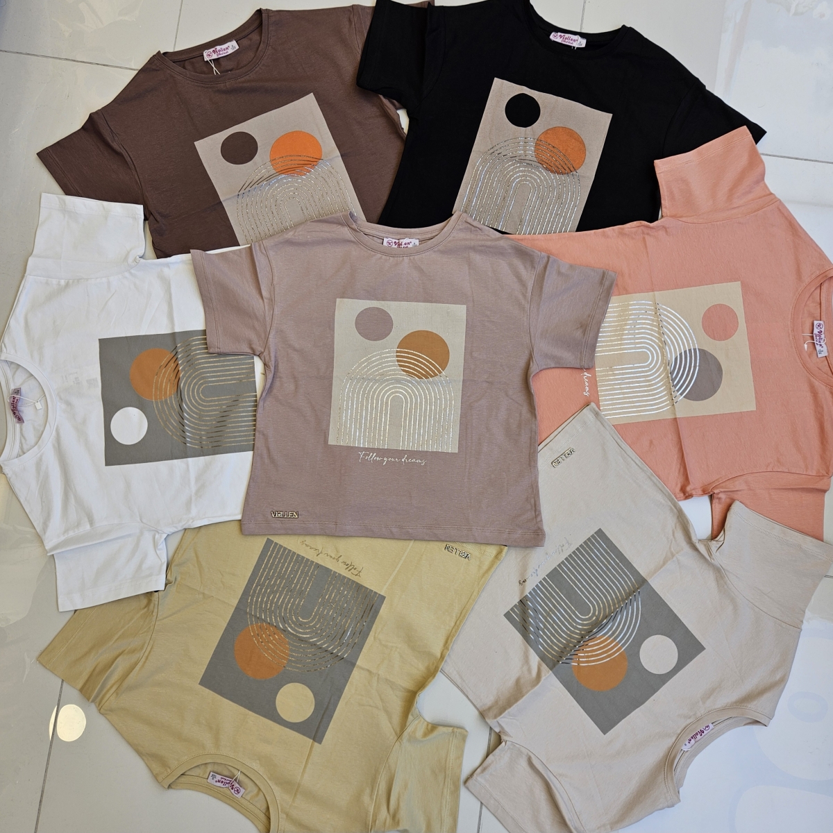 TSHIRT KIZ DUNYA CIZGILI BASK. K KOL