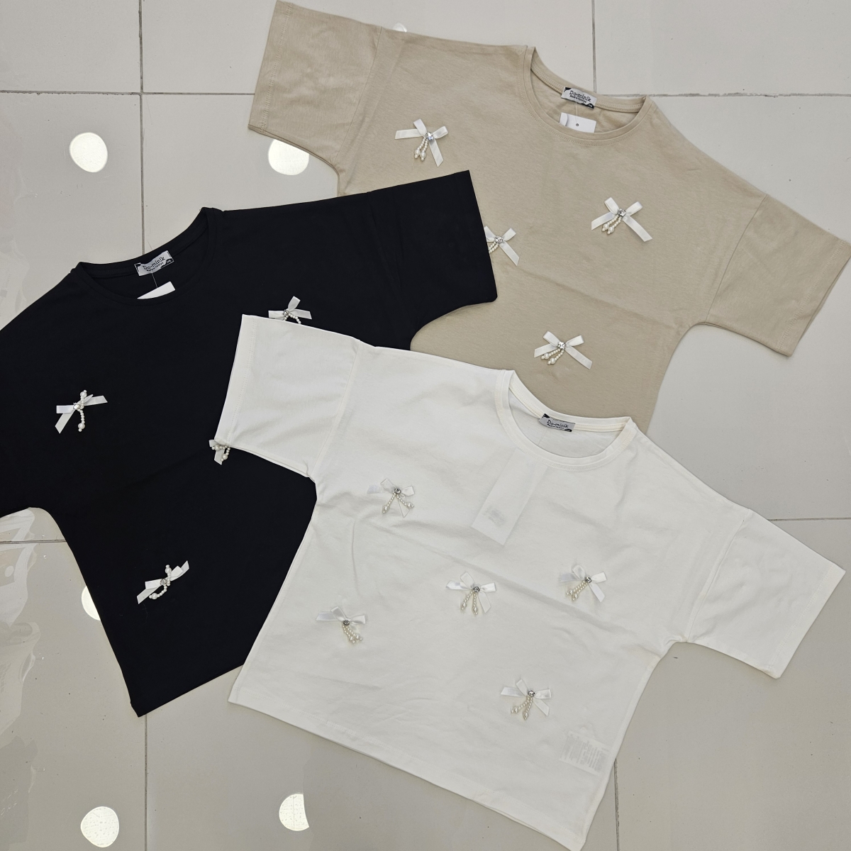 TSHIRT KIZ OVERSIZE KURDELE AKS. K KOL