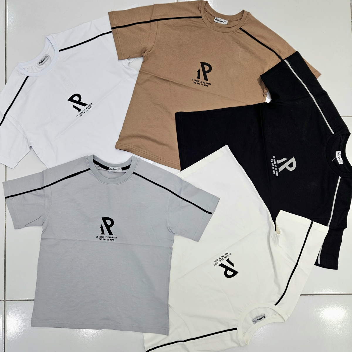 TSHIRT R OMUZ ARA BIYELI BAS K.KOL