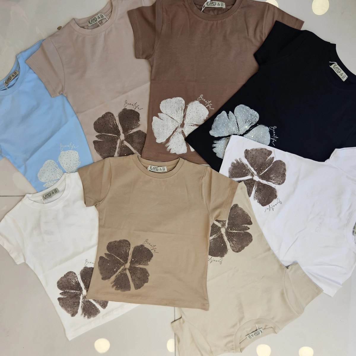 TSHIRT TASLI CICEK BAS K.KOL