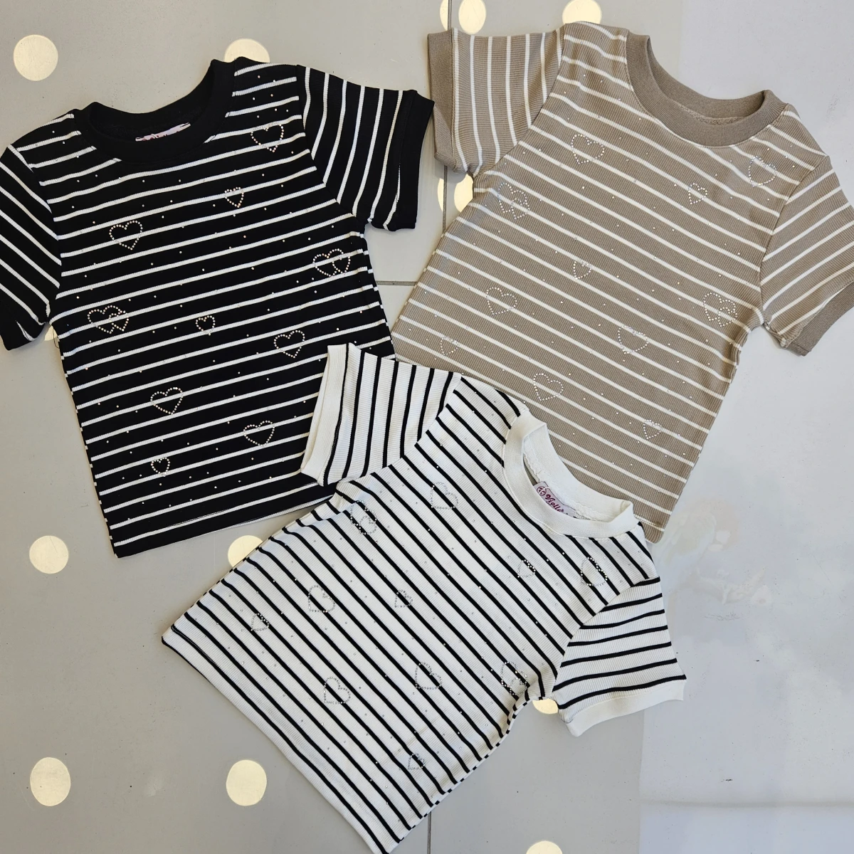 TSHIRT TASLI CIZGILI K.KOL