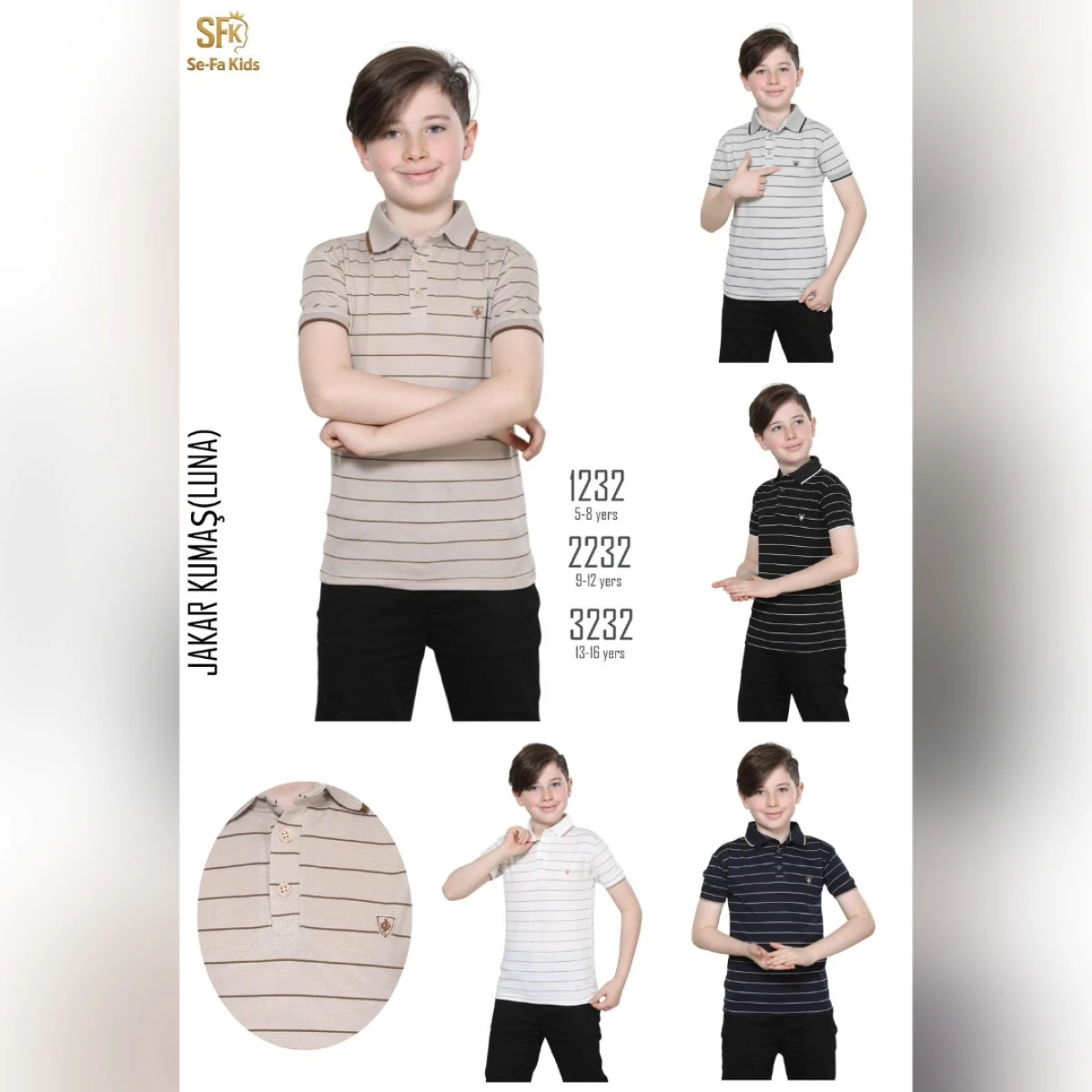 TSHIRT YAKALI CIZGILI GARSON K.KOL