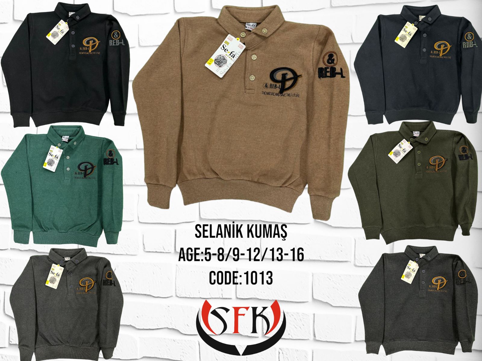 SWEAT SELANIK ERKEK KUMAS YAKALI