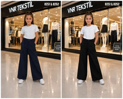 PANTALON PALAZZO KESIM PILELI MODEL GARSON