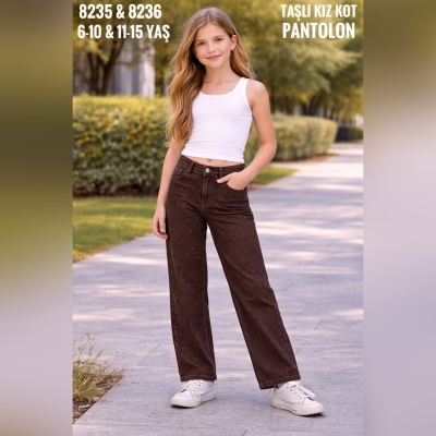 PANTALON TASLI KAHVE RENK  GARSON