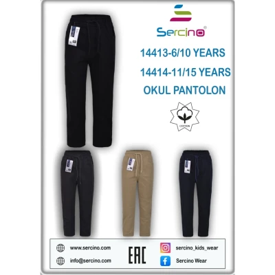 PANTOLON GABARDIN KEMERLI LASTIKLI GARSON