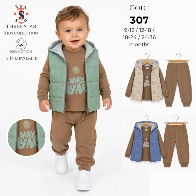 TAKIM YELEKLI ERKEK UC PARCA BABY BEAR BASK. FERMUARLI