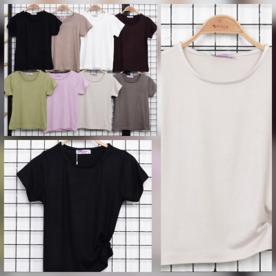 TSHIRT BLUZ KUMAS SADE K.KOL