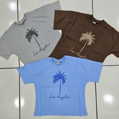 TSHIRT ERKEK PALMIYE BASK. OVERSIZE K KOL