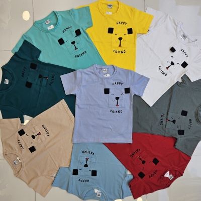 TSHIRT HAPPY KOPEK CEP BAS K.KOL