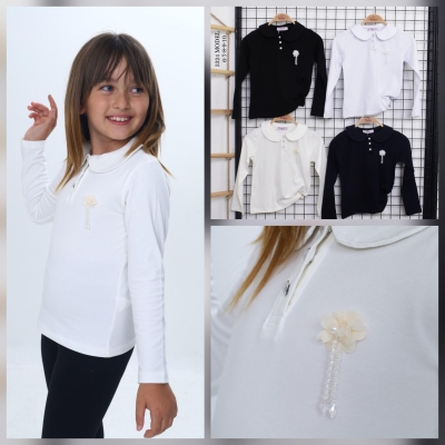 TSHIRT OKUL YAKALI SIMLI TASLI