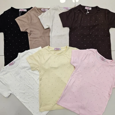 TSHIRT TASLI BLUZ KUMAS K.KOL
