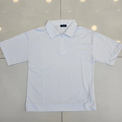 TSHIRT YAKALI FERMUARLI K.KOL 6\'LI