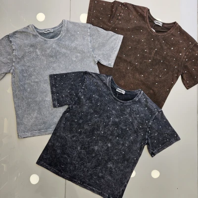 TSHIRT YIKAMALI TASLI K.KOL